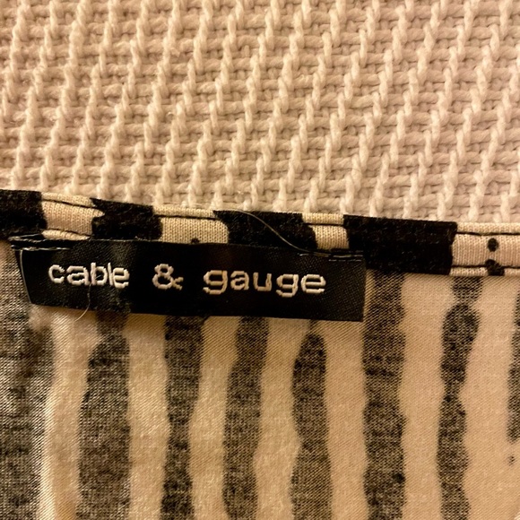 Cable & Gauge Black and White Zebra Print Twist-Front Top - Picture 3 of 3